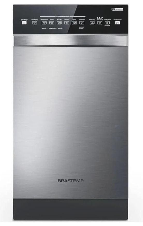 Lava-Louças 10 Serviços Brastemp Cor Inox com Ciclo Pesado - BLF10BR 110V